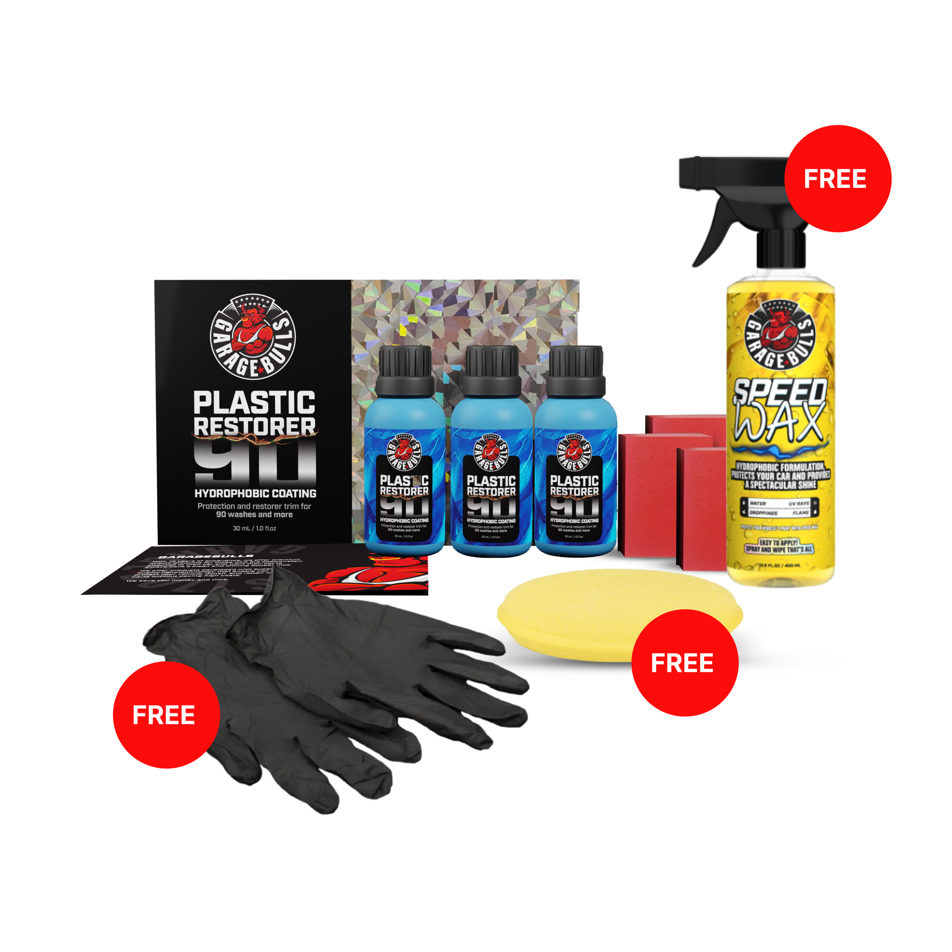 Plastic Restorer 3 Pack + FREE SpeedWax + GIFTS – GarageBulls
